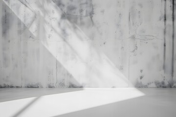 Minimalistic Concrete Wall With Sunlight Shadows