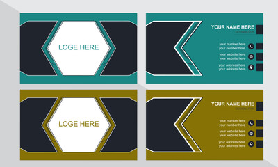 set of modern business card template visiting card with vector illustration design