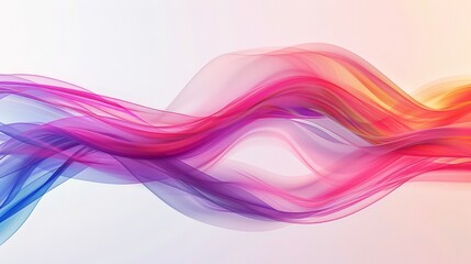 Design an abstract background with a dynamic, flowing ribbon effect, using smooth curves and bright, gradient colors to create a sense of movement and energy.