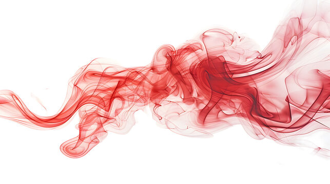 Red Smoke Isolated On White Background