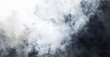 Abstract White Cloud Brushstrokes Painting