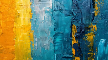 Fototapeta premium Design an abstract painting that represents the complexity of human emotions, with layered textures and contrasting colors to depict the multifaceted nature of feelings.