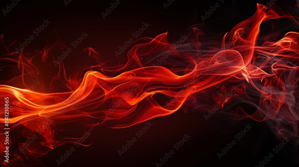 Aufkleber captivating abstract of red fire waves flowing dynamically across a dark background.