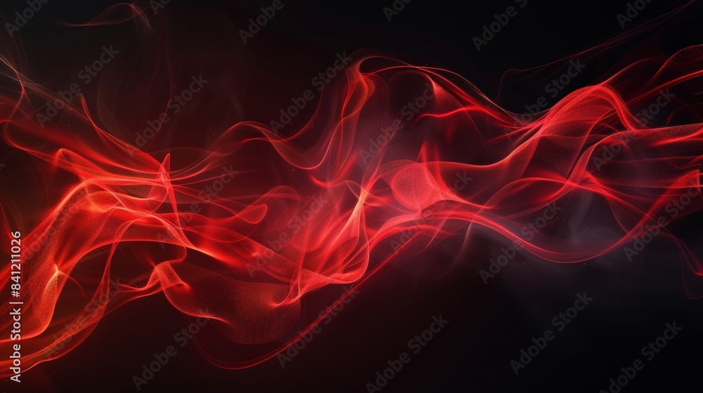 Aufkleber captivating abstract of red fire waves flowing dynamically across a dark background.
