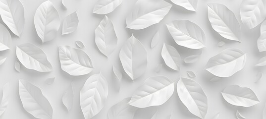 Elegant White Leaf Pattern, Minimalist Design