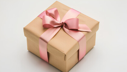 Obraz premium Gift box tied with satin ribbon isolated on white background