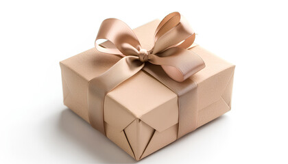 Obraz premium Gift box tied with satin ribbon isolated on white background