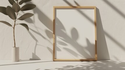 Minimalist photo frame mockup on a clean, modern background | Photo frame mockup
