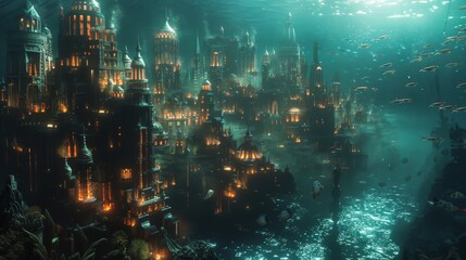 Obraz premium A cityscape with a river running through it