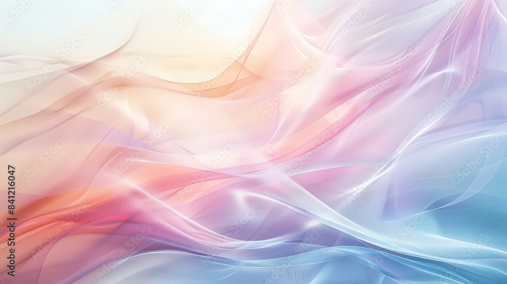 Poster develop an abstract background using a mix of pastel colors and subtle, flowing lines to create a li