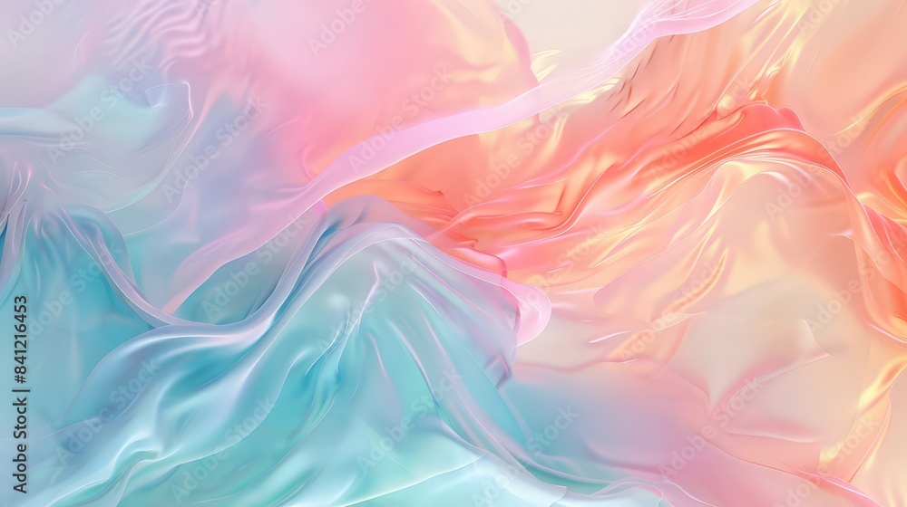 Poster develop an abstract background using a mix of pastel colors and subtle, flowing lines to create a li