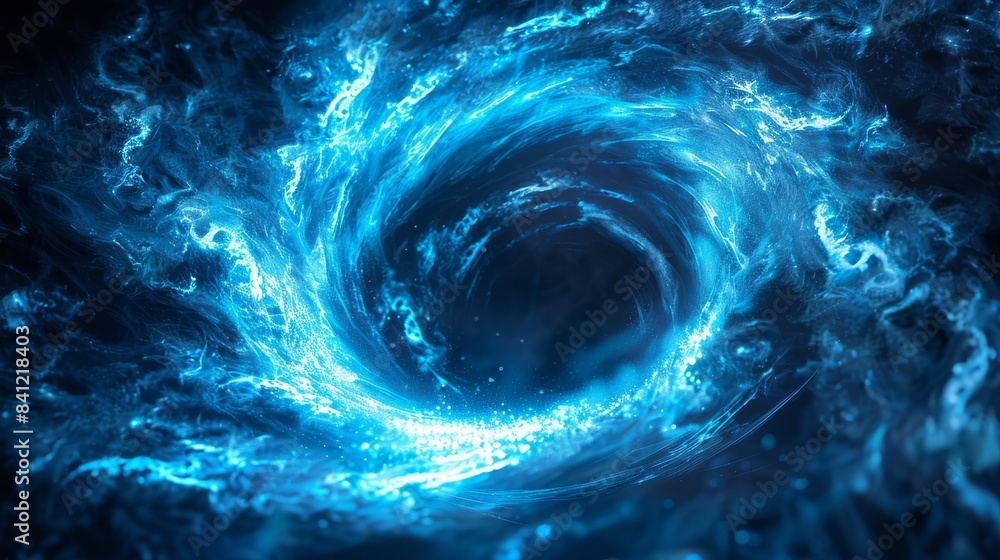 Canvas Prints a blue and white space with a large hole in the middle
