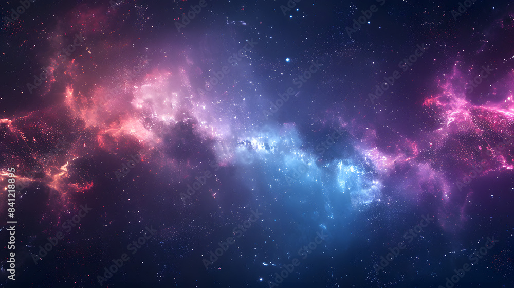 Wall mural space background with stardust and shining stars. realistic colorful cosmos with nebula and milky wa
