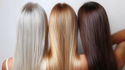 Obraz premium Three women with different hair colors are standing together