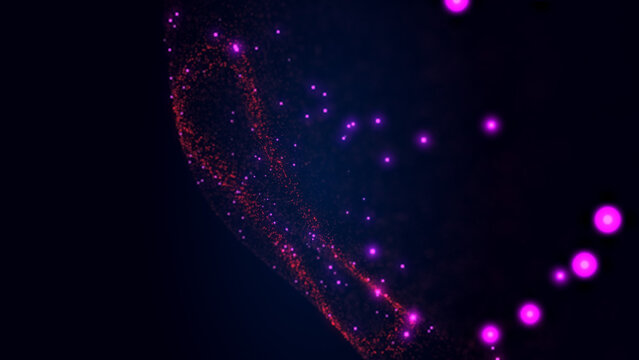 Particles From Side 2 Colors Loop Background