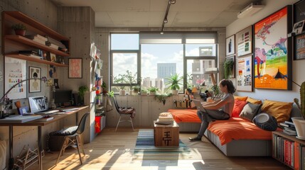 Young Adults Decorating New Apartment