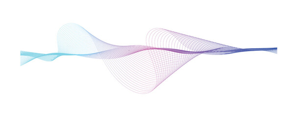  smooth flowing wave lines dynamic blue purple pink gradient isolated on transparent background concept of technology, digital, communication, science, music vector illustration