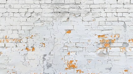 Fototapeta premium Distressed White Brick Wall Texture Background