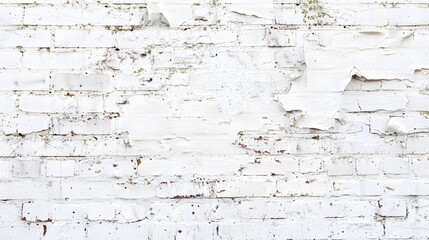 Fototapeta premium Vintage White Brick Wall Texture With Cracks