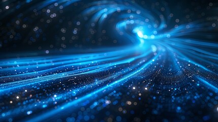 Obraz premium Blue Glow Particles Ocean Background