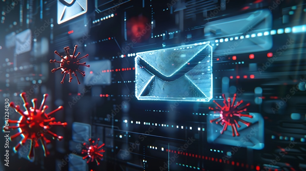 Aufkleber email security concept security protection email from spam virus and phishing email fraud scam mail 