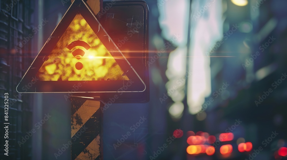 Fototapete Alert Email inbox and spam virus with warning caution for notification on internet letter security protect junk and trash mail and compromised information : Generative AI