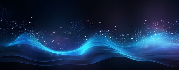 Abstract technological landscape featuring elements of augmented reality virtual reality and artificial intelligence for innovative digital concepts