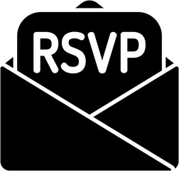 Reservation RSVP flat icon symbol