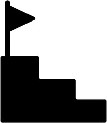Target goal flag stair, career path, real estate flat icon symbol