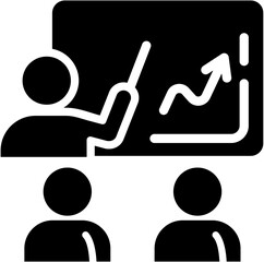 Business presentation, up graph, marketing teach flat icon symbol