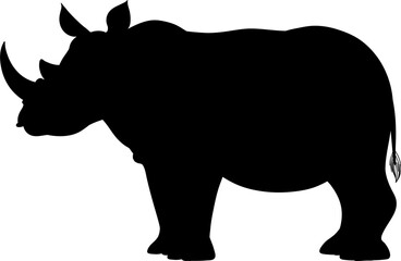 vector silhouette of rhinoceroses