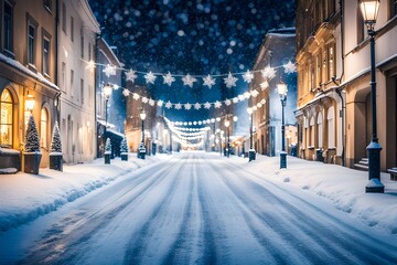 Fototapeta premium Beautiful Christmas street