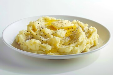 Fluffy Mashed Potatoes in a White Bowl