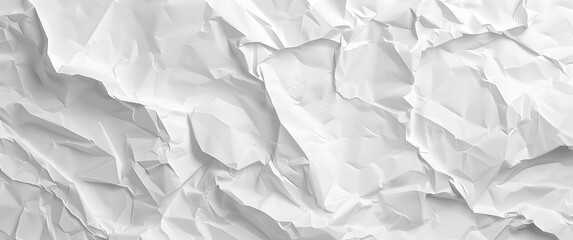 Fototapeta premium White Crumpled Paper Texture Background