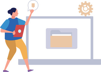 Girl showing project management.