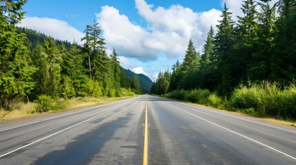 Naklejka premium Highway In Western Washington State United States : Generative AI