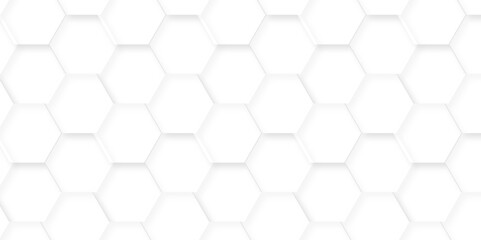 Fototapeta premium Abstract 3d background. Abstract white background with hexagons. Abstract hexagon polygonal pattern background vector. seamless bright white abstract honeycomb background.