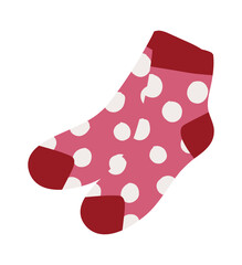 Cotton and woolen socks. Stylish clothing items. Vector knitwear trendy sock collection