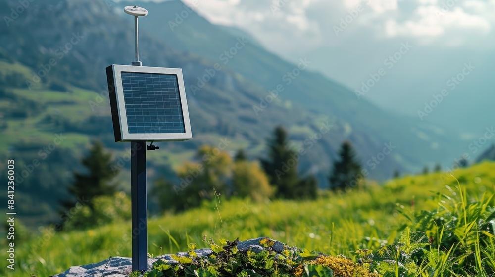 Aufkleber A solar-powered weather station monitoring conditions and predicting weather patterns.