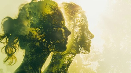 Meaningful Connections: A Conceptual Double Exposure Image of Engaging Conversations and Empathy