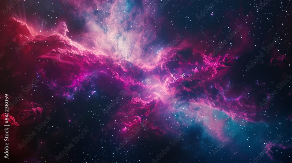 Wall mural a stunningly realistic photo of a vibrant nebula in 4k resolution, showcasing its intricate details 