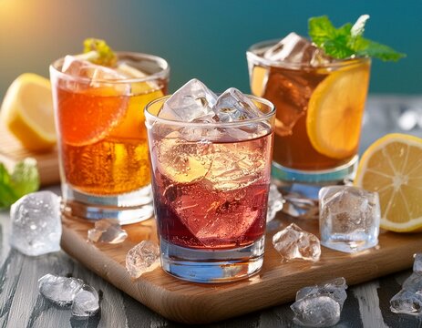 Refrescos bien fr&iacute;os, con rodaja de lim&oacute;n y unos cubitos de hielo