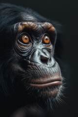 chimpanzee beautiful minimalistic fine art simple light animal portrait 
