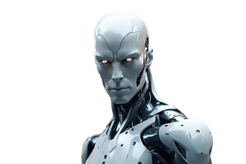 robot android isolated on white