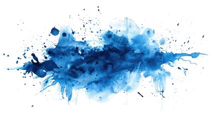 Fototapeta premium Abstract blue watercolor on a white backdrop This depicts a watercolor splash