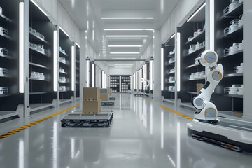 Futuristic automated warehouse 