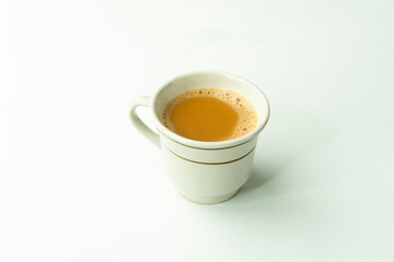 Milk Tea indian Chai famous karak tea on white background