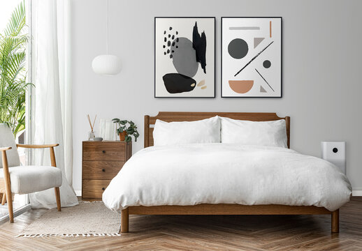 Bedroom With Frame Mockup