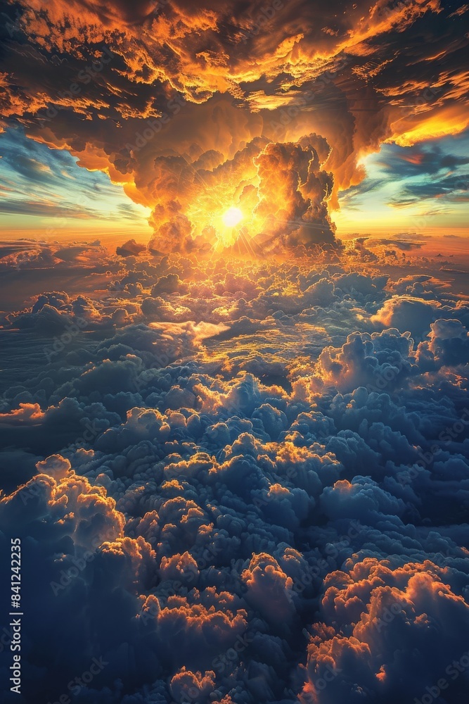 Canvas Prints the sky is filled with clouds and the sun is setting
