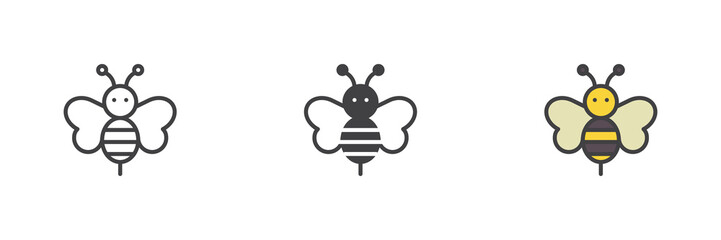 Bee different style icon set